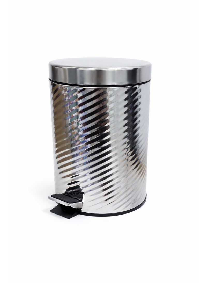Hygic Stainless Steel Stripes Design Pedal Bin 5Ltr. - Image 1